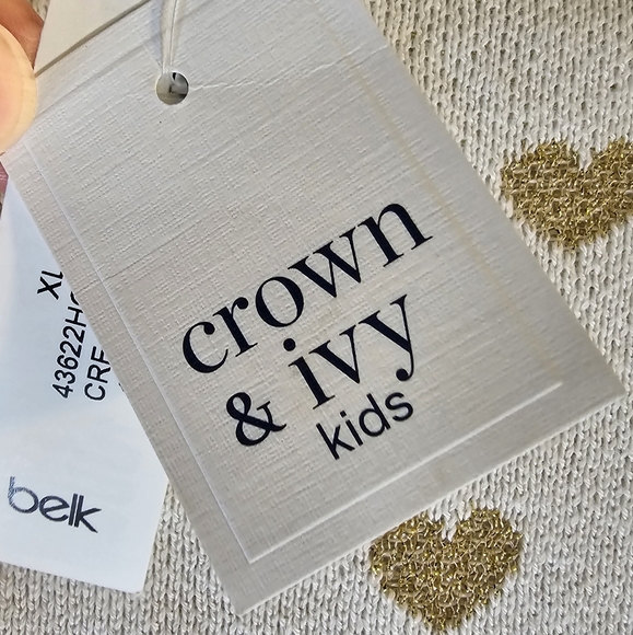 2/$20 Crown & Ivy Kids XL Heart Sweater - Picture 2 of 6